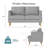 56"W Linen Modern Upholstered Loveseat Sofa-342774569