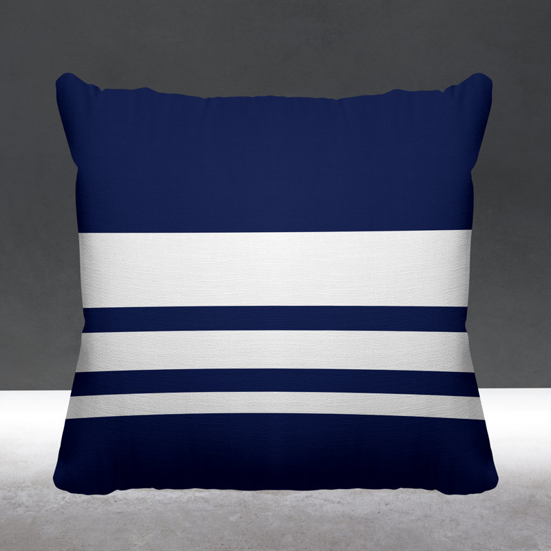 Coussin décoratif intérieur / extérieur Arundel, L 17 po x H 17 po, Bleu marine