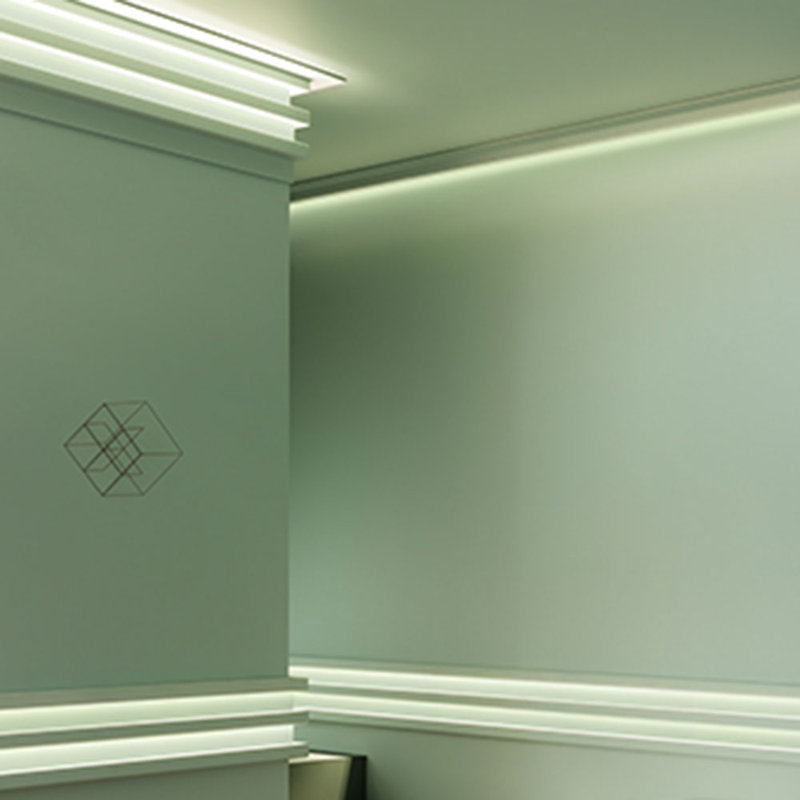 Moulure couronnée en polyuréthane blanc uni apprêté 5-1 / 2 po x 2 po x 78-3 / 4 po