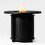 La table de feu en acier 32 pouces avec des pierres de lave, créant une ambiance chaleureuse à l'extérieur des écrans ronds, permet une utilisation à l'extérieur