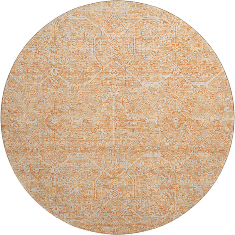 Premium Machine Washable Barry AMF1224 Panel Rug, Round 8'