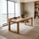 Bureau en bois massif brun Log Log pour étude à domicile, bureau et formation