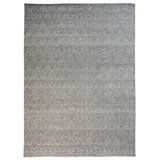Wool Geometric Area Rug in Gray