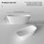 Baignoire de trempage autoportante blanche à surface solide 59 "x 28" avec trop-plein et bonde escamotable MonBlari-126677985-126414426