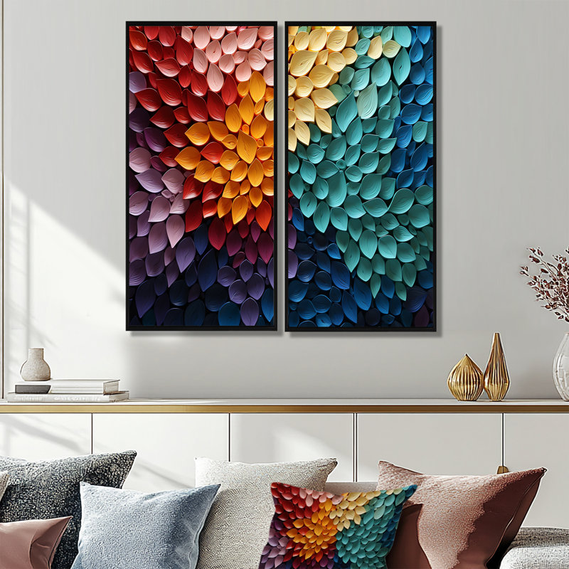 Hardedge Art Harmonic Fusion III - décoration murale moderne, 32" H x 32" W, Impression encadrée flottante, Black