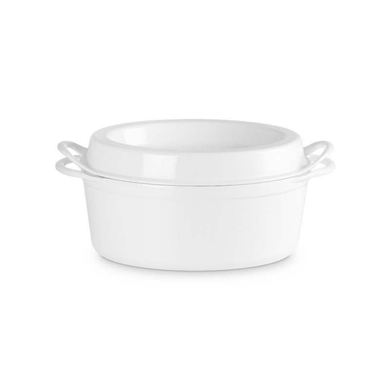 Le Creuset Enameled Cast Iron Traditional Oval Doufeu , 7.25 Qt. - Oyster, White