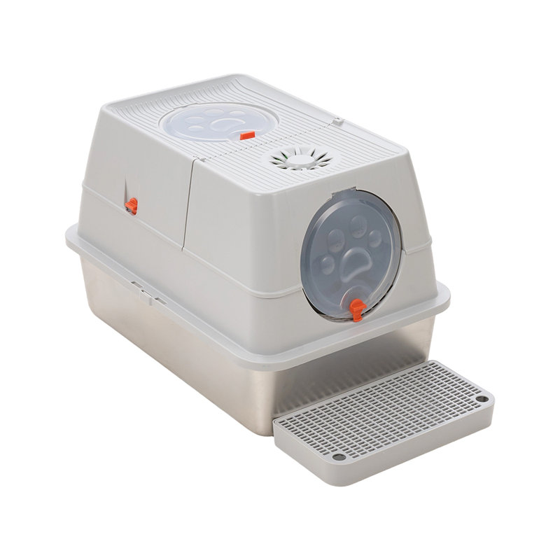 Polyethylene Plastic Enclosed Litter Box with Scoop