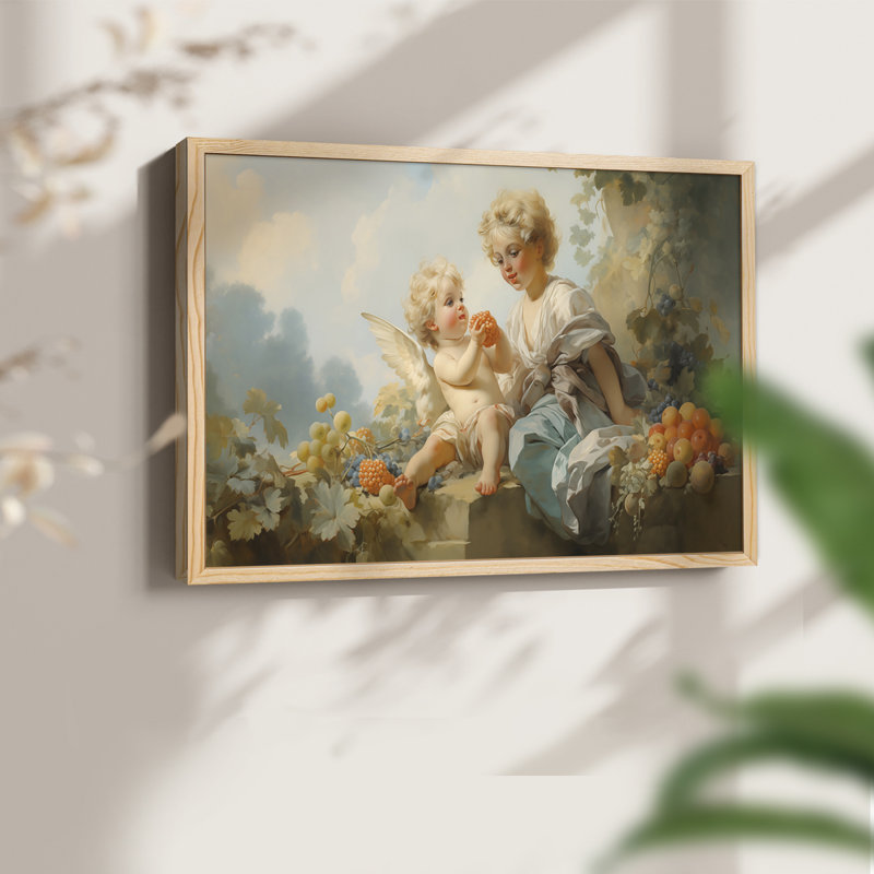 «Angels From Above» - Reproduction encadrée - Restickable, H 8 po x l 10 po, Encadré naturel