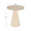 Table d'appoint d'appoint en teck avec plateau en marbre beige
