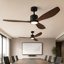 Ventilateur de plafond 52 po avec télécommande à 6 vitesses à haut débit d'air léger, pales réversibles à faible bruit pour moteur à courant continu en ABS-1678510883-1678510884