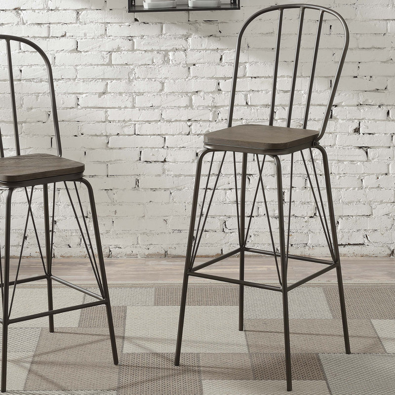 Hardnett Bar & Counter Stool, Bronze, Bar Stool (30" Seat Height)