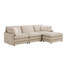 Beige Deep Seat Sectional With 4 Pillows - L-shaped, Modular For Living Room, Home Office, Solid Couch Bedroom, Apartment,