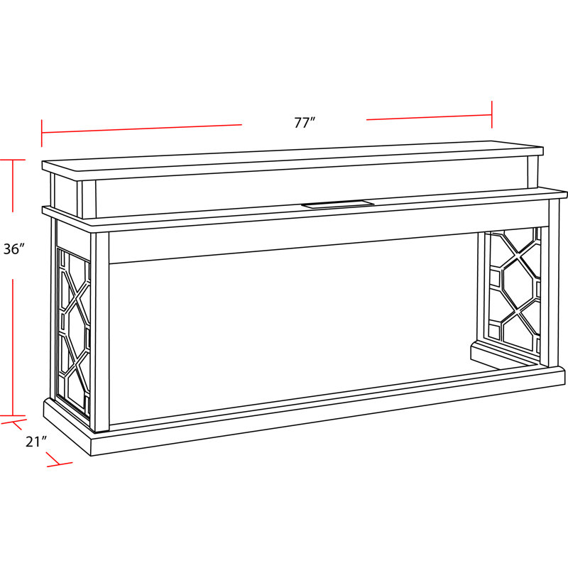 Zenna 77'' Solid Wood Top Console Table, Sandstone