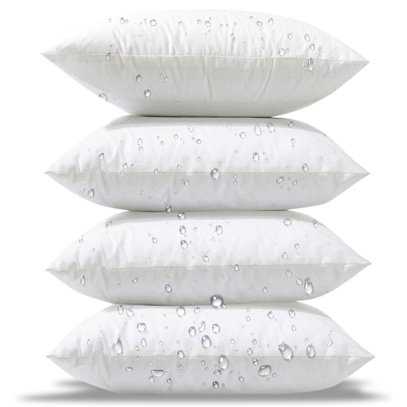Ensemble de coussins d'extérieur imperméables, coussins décoratifs, Carré 18 po, 4