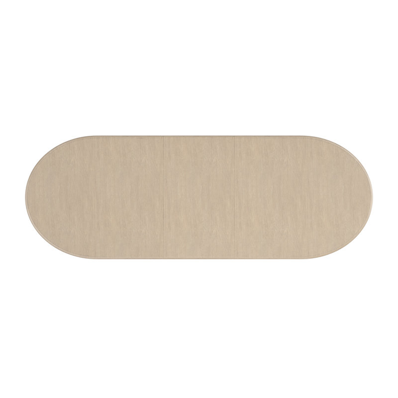 Sun Drenched Oak Extendable Oval Dining Table with Silver Travertine Legs