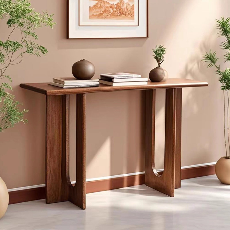 Simple modern brown console table, 31.5" H x 47.2" W x 11.8" D