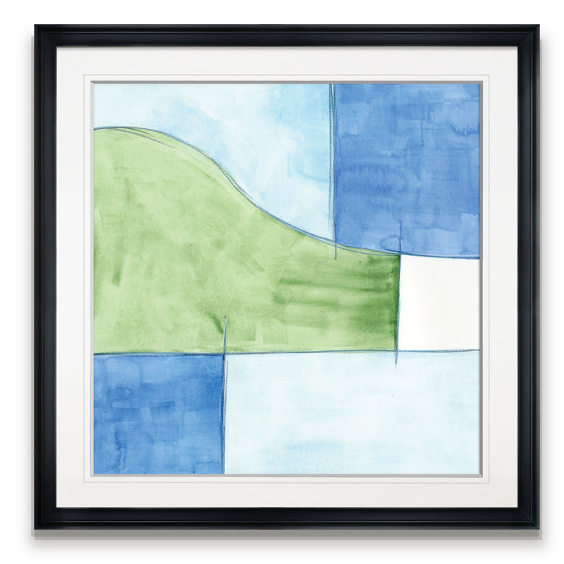 " Patch I ", 28" H x 28" W x 1.5" D, Black Framed