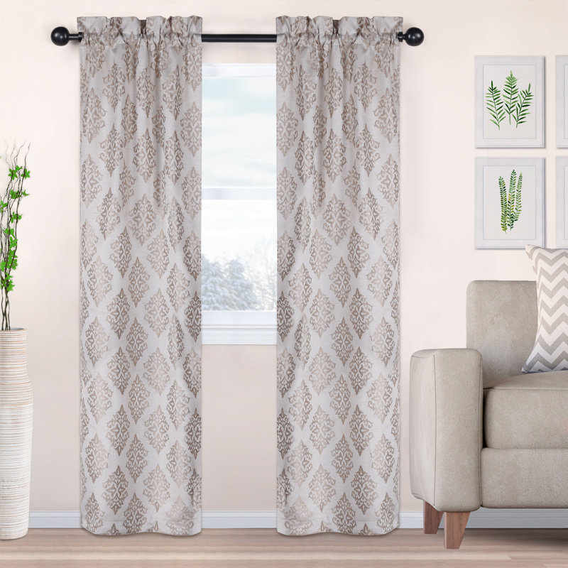 Brodde Semi Sheer Curtain Pair, Ruby, 52" W x 84" L
