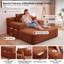 Canapé-lit rembourré 48,5 po en velours côtelé double avec 2 coussins et poches latérales - aucun assemblage requis-1686775656