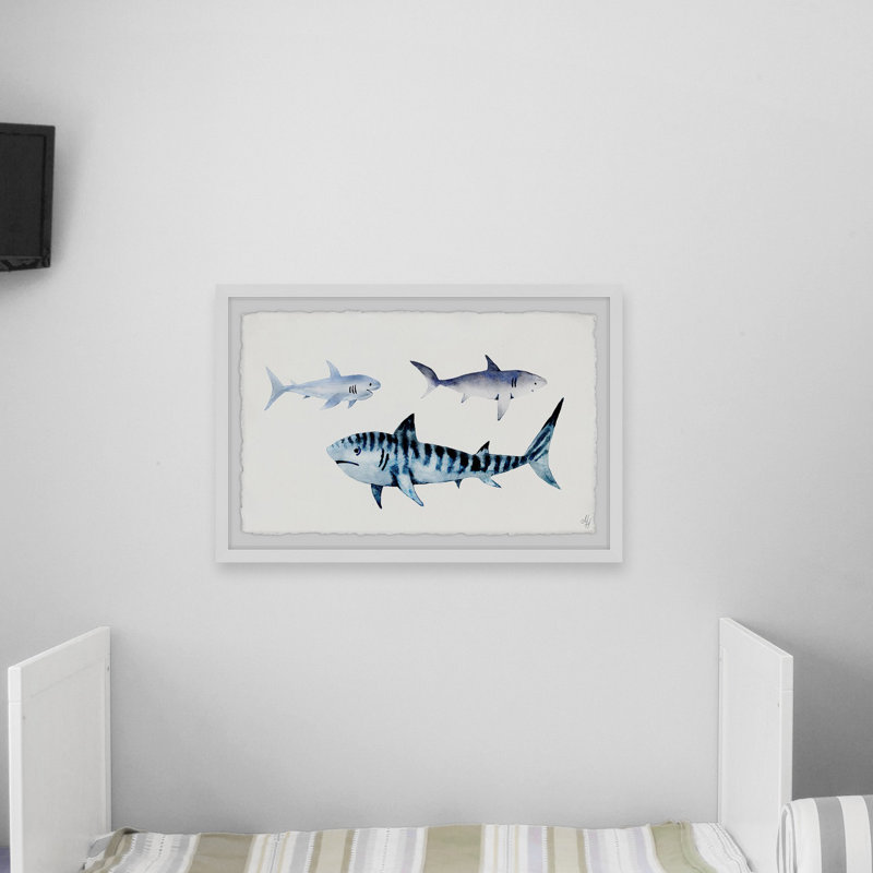 Childersburg 'The Sharks II' Framed Print, 12" H x 18" W x 1.5" D