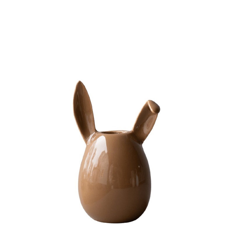 Porte-bougie lapin - Nougat brillant