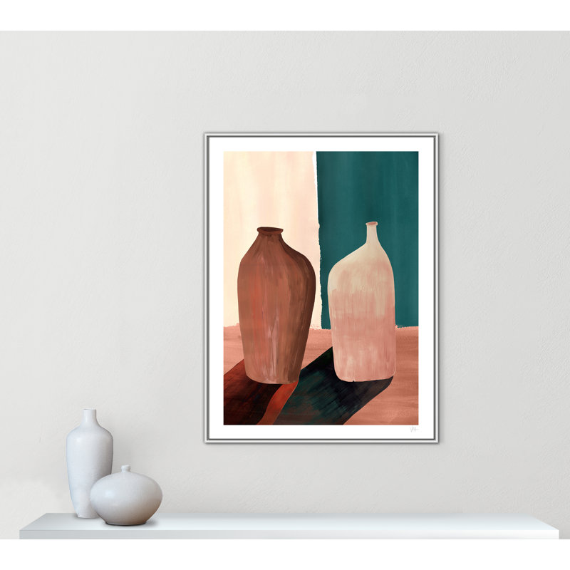 Contrast Pots Print par Violets Print House, 37.5'' W x 49.5'' H, Toile avec cadre, Flotteur blanc