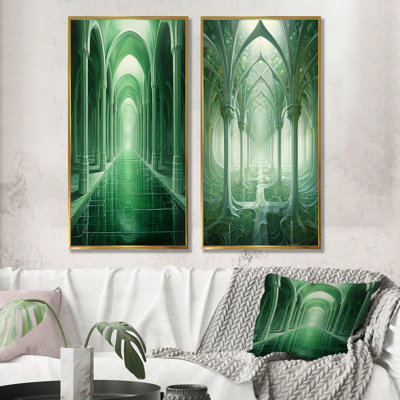 Infinite Archways Surreal Architecture - Surrealism Wall Decor Set Of 2