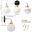 Romale Dimmable Bathroom Vanity Light with 5.9in Milk Opal Glass Globe Shade-473160374-481634255