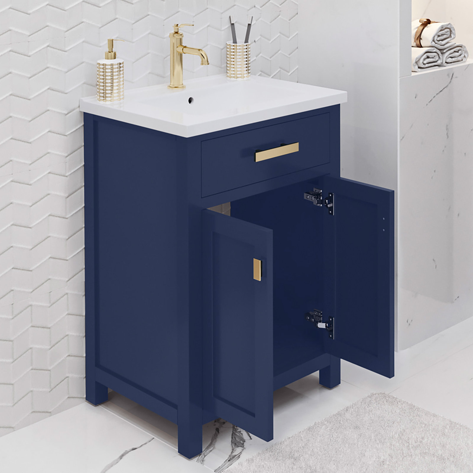 Caitlyn 24" Single Bathroom Vanity, Monarch Blue