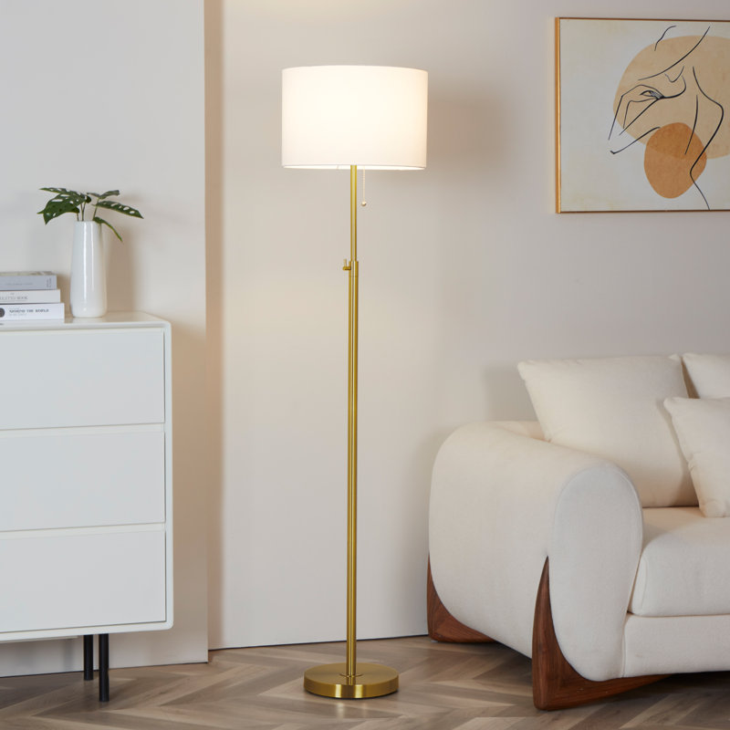 Nellie 64.5" Traditional Adjustable Floor Lamp, Antiqued Brass