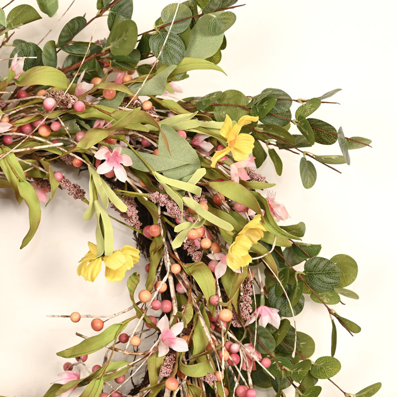 Couronne florale d'automne 24 po pour porte d'entrée