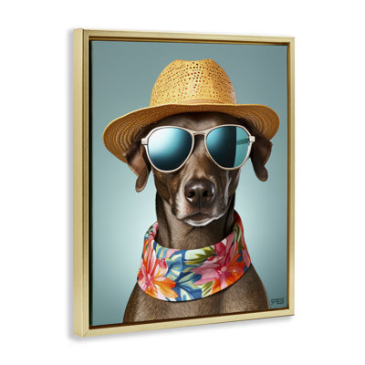 "Beach Ready Pup", art mural encadré par Roozbeh Bahramali