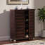 Adalwin Dark Brown Finish 2-Door Shoe Storage Cabinet, 38.34'' H X 29.95'' W X 13.1'' D