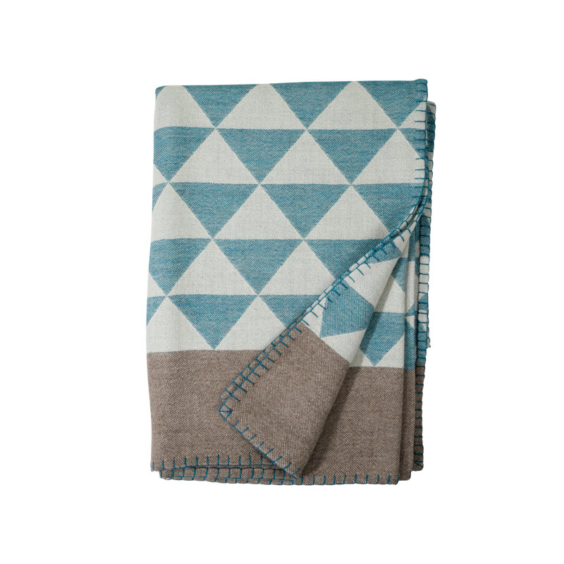 Stockholm Baby Alpaca Woven Throw, Peacock/Taupe