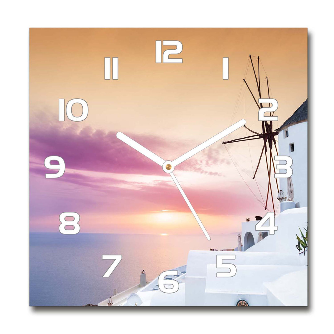 Analoge Wanduhr Santorini Greece 60 cm Geräuschlos