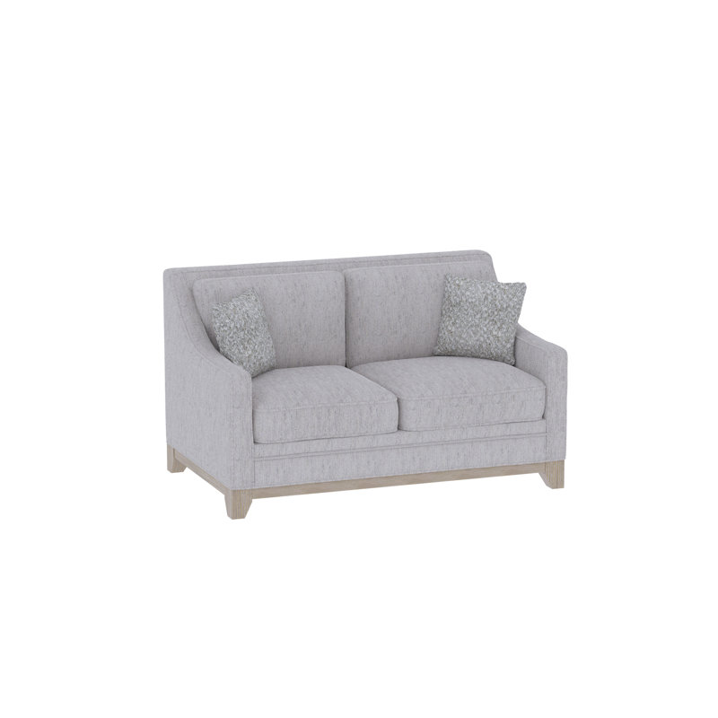 Reyonna 59" Wide Loveseat in Grey with Solid Wood Legs