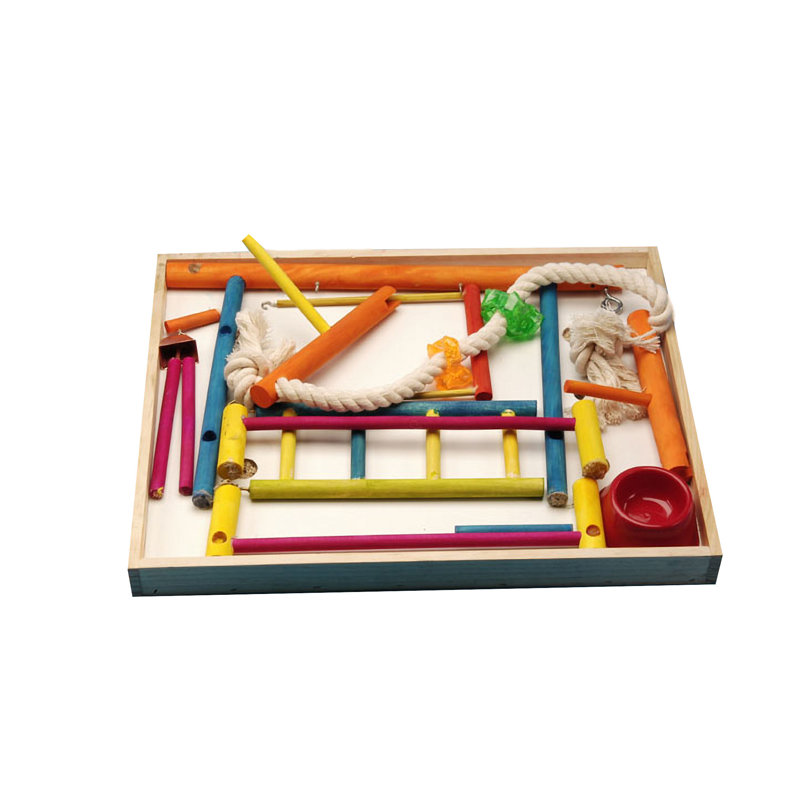 10'' Wood Bird Play Gym for Table Top