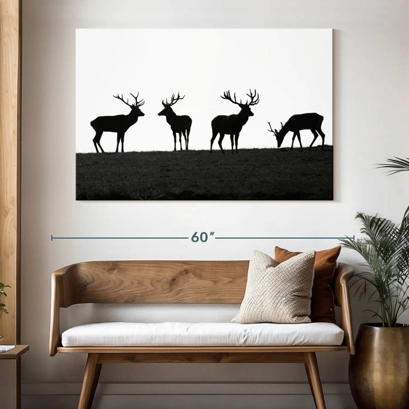 Silhouettes de cerf élapier Brampt, H 34 po x l 51 po