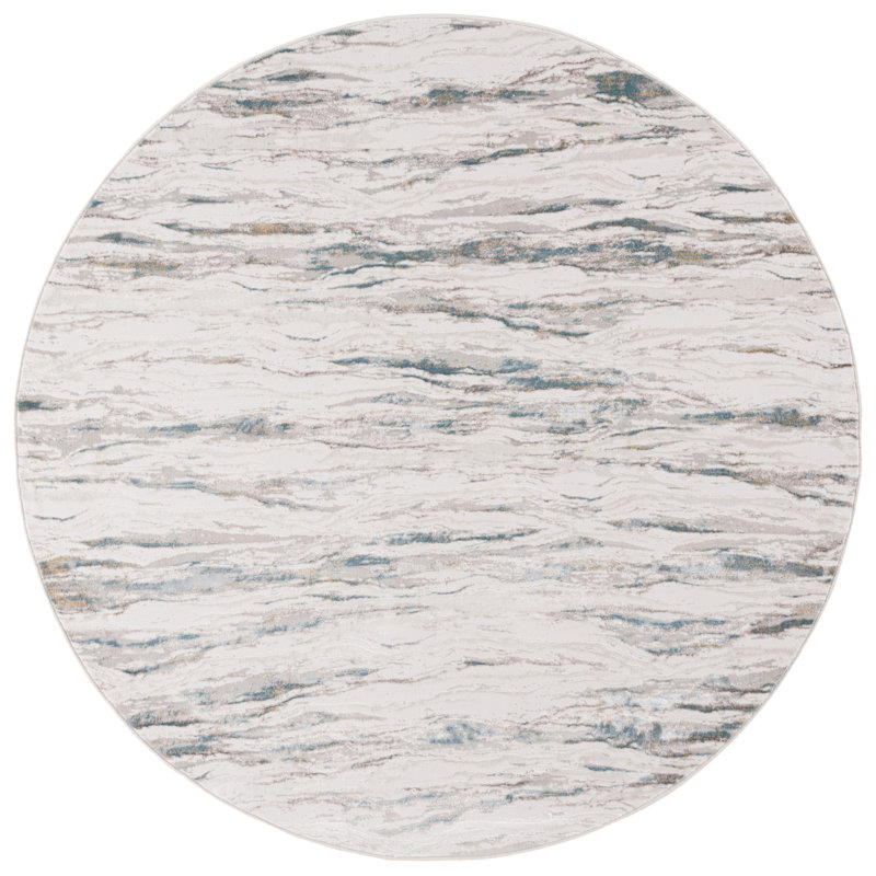 Tapis abstrait Keryn Performance, Rond 6 pi 7 po
