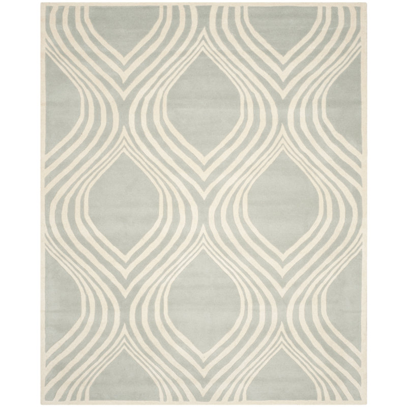 Oglesbee Hand Tufted Wool Geometric Rug, Rectangle 6' x 9'