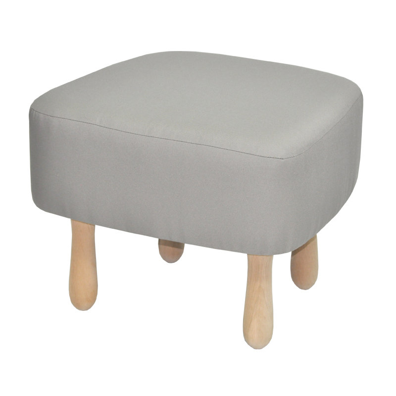 Wzór 50cm Wide Square Solid Colour Footstool Ottoman, Grey