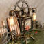 Lampe de table industrielle rustique 2 lumières Steampunk Gear