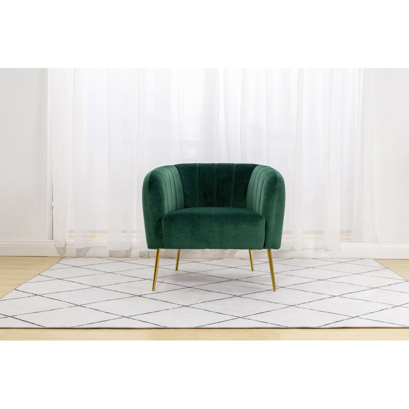 Diego Velvet Armchair, Green