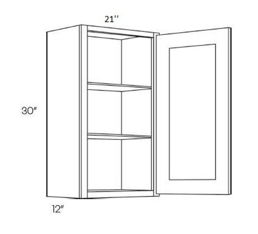 Armoire murale de cuisine blanche H 30 po prête à assembler, H 30 po x l 21 po x P 12 po
