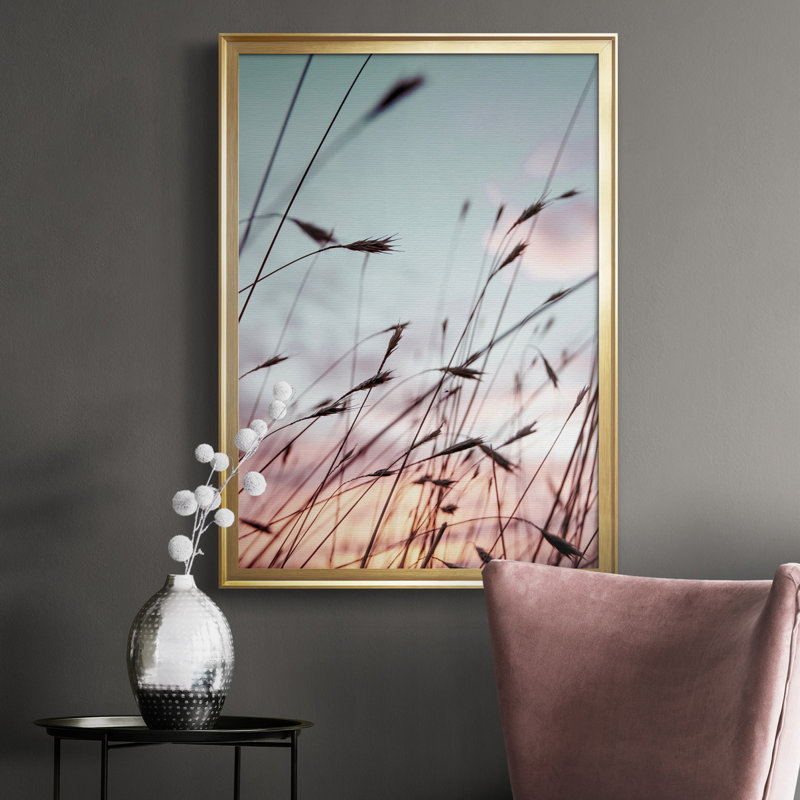 Falls Park Sunset - photographie avec cadre photo, H 18,5 po x l 24,5 po x P 1,5 po, Toile avec cadre doré, Pas de tapis