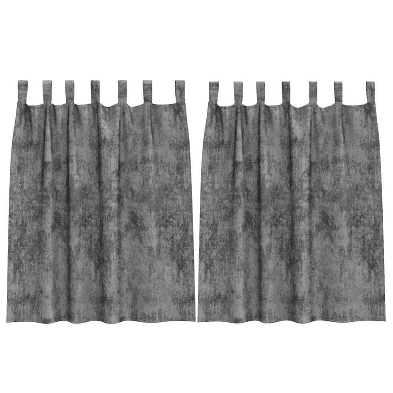 Alithia Velvet Room Darkening Curtain Pair, Grey, 140cm Width x 140cm Drop
