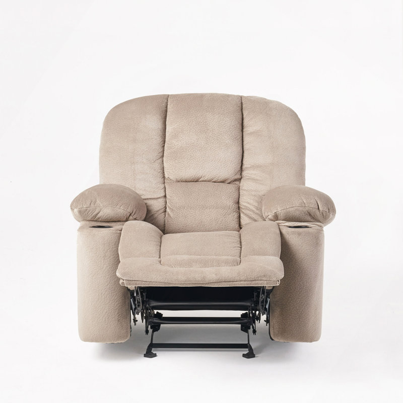 Fauteuil inclinable souple, fauteuil inclinable manuel luxueux en café, tissu doux pour la peau, porte-gobelets doubles
