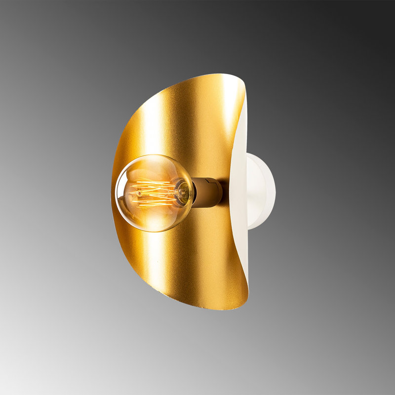 Elegant Wall Lamp with Iron Body, White & Gold Finish | 11.8 x 5.1 x 11.8 inches | E27 Socket, Max 40W | IP20 Rated, Glamorous Design for Modern Home Decor | Perfect for Living Room & Bedroom Lighting