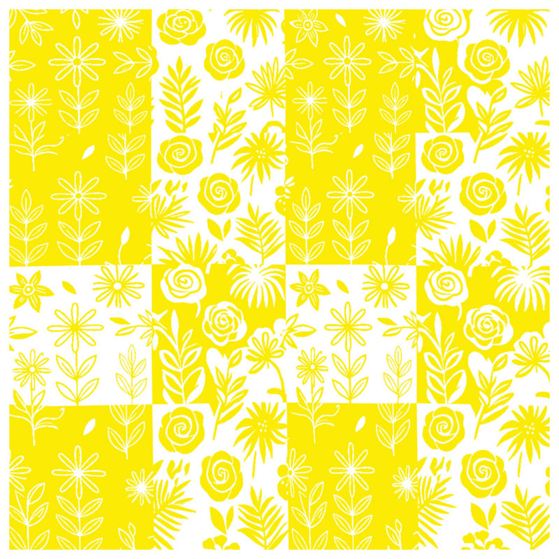 Housses de couette à motif floral jaune, Très grand lit