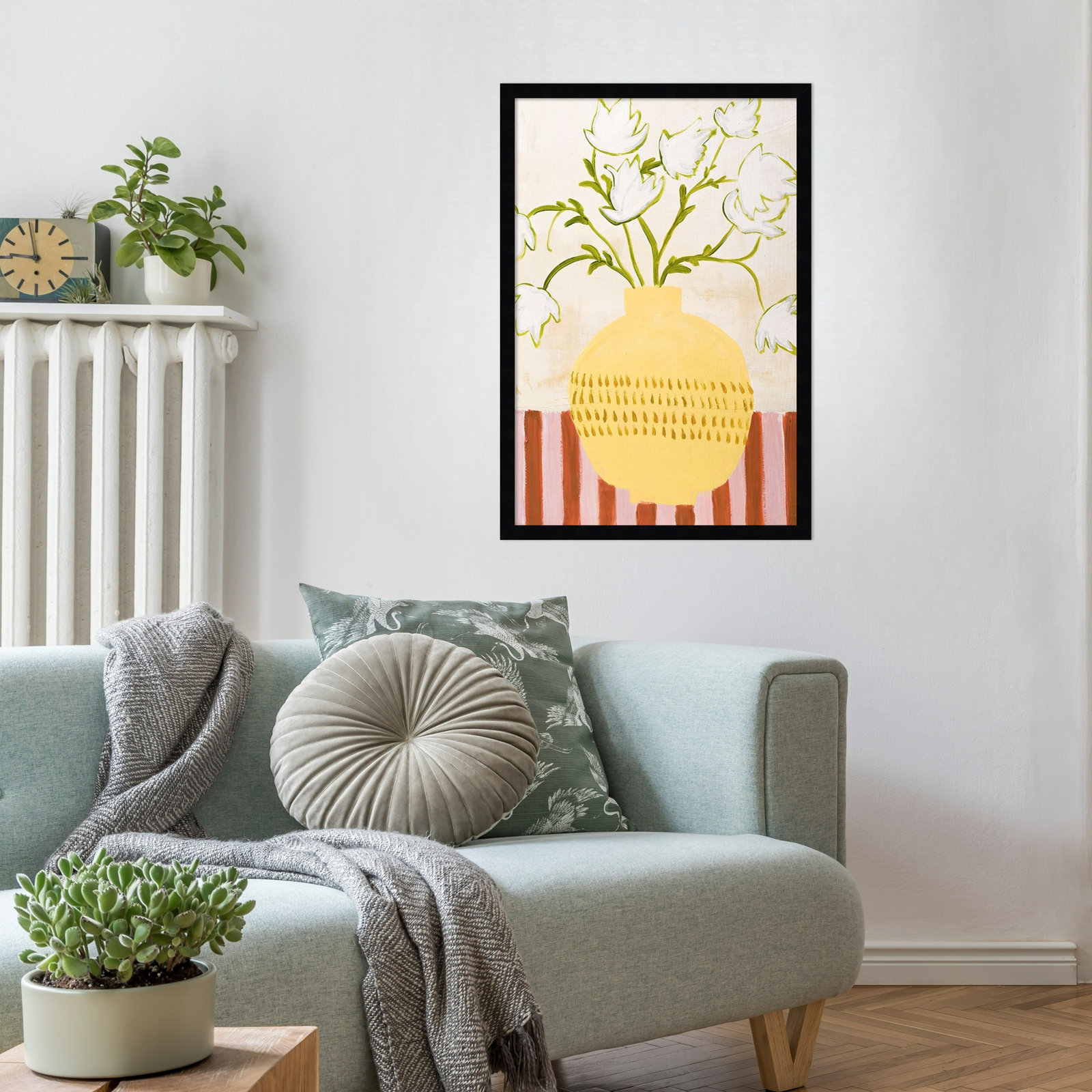 Yellow Vase Print by Design Fabrikken, Black, 25" H x 17" W